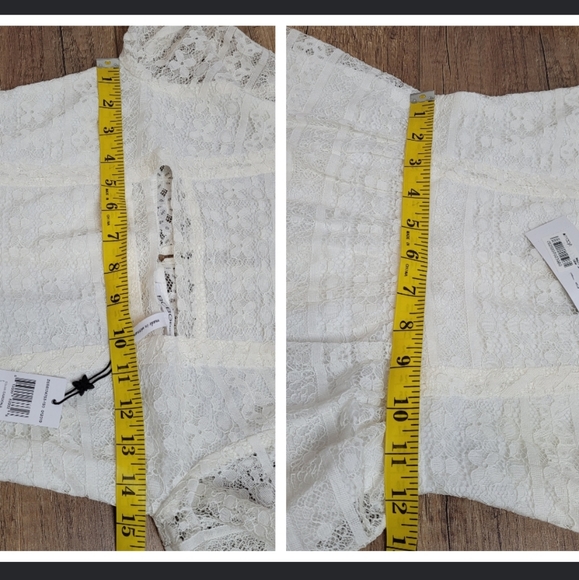 BCBGeneration sheer Lace Long Sleeve cutouts cream mini dress lined flare 0 - Picture 15 of 16